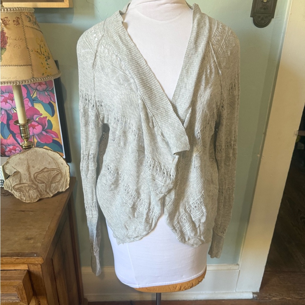 Converse Women's Light Gray Cardigan Sweater